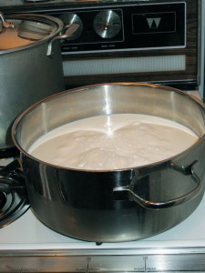 Heat milk to 85-90 C (185-195 F)